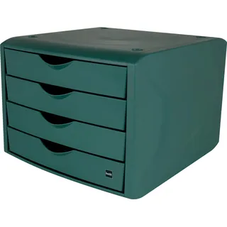 Helit Schubladenbox the green chameleon grün H6429552, DIN A4 mit 4 Schubladen