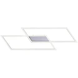 LED Deckenleuchte, stahlfarben, Memory Funktion, inkl Dimmfunktion, modern