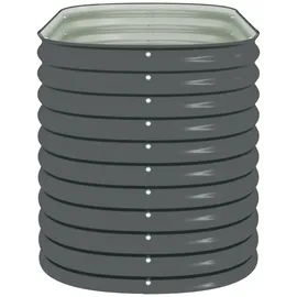 vidaXL Garten-Hochbeet verzinkter Stahl 160 x 80 x 81 cm Grau