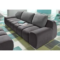 Big-Sofa INOSIGN "Bono", grau (fango, grau), B:266cm H:90cm T:102cm, Luxus-Microfaser ALTARA NUBUCK (100% Polyester), Luxus-Microfaser ALTARA NUBUCK (100% Polyester), Samtstruktur (95% Polyester, 5% Polyamid), Sofas