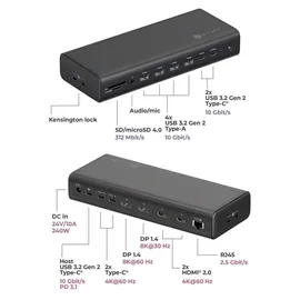 Icy Box IB-DK7401-CU31 USB-C Power Delivery,