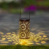 garden hero Laterne Kunststoff 10x18 cm 1 LED warmweiß orange