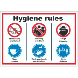HB-Druck Hygiene rules Symbol und Text Aufkleber A3 (297x420mm)