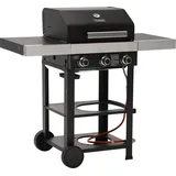 TAINO WABAYA 3+0 Gasgrill Grillwagen 3 Brenner Sear-Burner Schwarz Matt