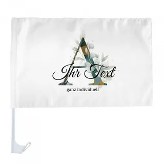Autofahne mit Halterung "Aquarell" mit Buchstabe oder Motiv &