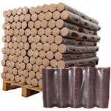 Holzbriketts Palette Hartholz Buche+ rund 960kg (96x10kg, 26-28cm)