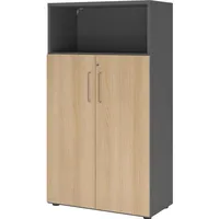 Hammerbacher Regalschrank FlexWall, VFW48T3KG/G/E/BS grafit, eiche 80,0 x 40,0