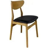 treesure Stilvoller Holz-Stuhl aus Eiche mit Kunstleder – Perfekt für Küche, Esszimmer und Lounge. Designerstuhl für Zeitlose Eleganz in Ihrem Zuhause(Eiche hell, anthrazit)