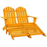 vidaXL 2-Sitzer Adirondack Gartenbank mit Fußstütze 119,5 x 147,5 x 89,5 cm orange 315918