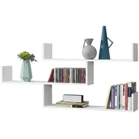 [en.casa] Wandregal Grimstad 119 x 18 x 55 cm Weiß