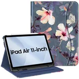 Fintie Hülle für iPad Air 11 Zoll M4/M3/M2 (2026/2025/2024), iPad Air 5./4. Generation 10,9 Zoll (2022/2020) Hibiskus