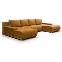 petits-meubles U-sofa 5-sitzig umbaubar Truhe Jonas Cord Gelb