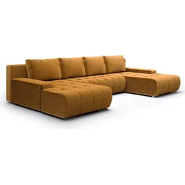 petits-meubles U-sofa 5-sitzig umbaubar Truhe Jonas Cord Gelb