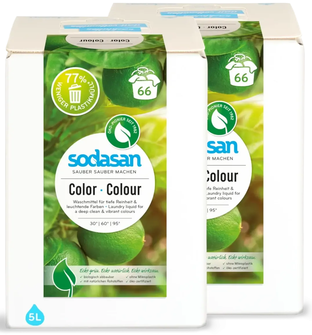 SODASAN Waschmittel Color Limette 2x5 Liter