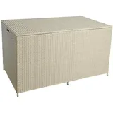 Auflagenbox Poly Rattan XXL Kissenbox Gartenbox Box Aufbewahrungsbox Beige