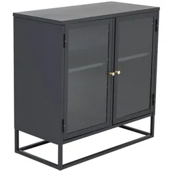 Venture Home Bakal Sideboard 2 Glastüren, 2 Ablagen, schwarz.