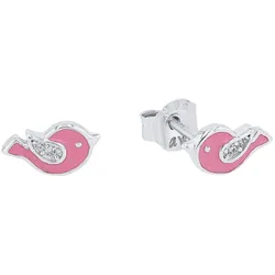 Prinzessin Lillifee Paar Ohrstecker »Vogel, 2037818«, mit Zirkonia (synth.) Prinzessin Lillifee silberfarben-rosa-Weiß + kristallweiß