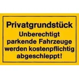 siebdruck jäger Verbotsschilder Privatgrundstück gelb