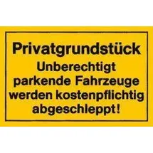 siebdruck jäger Verbotsschilder Privatgrundstück gelb