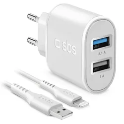 SBS TEKITTR2ULH2189A Ladegerät für Mobilgeräte Smartphone, Tablette Weiß AC Drinnen