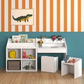 OEM Kinderbücherregal Book Nook 71 x 76 x 33 cm MDF/Spanplatte weiß