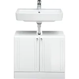 Saphir Waschbeckenunterschrank Quickset 955 65 x 54 cm Weiß Hochglanz