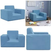 Kindersofa Blau Weich Plüsch - Vidaxl