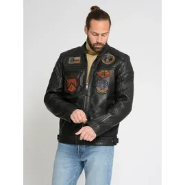 Top Gun Lederjacke Schwarz M