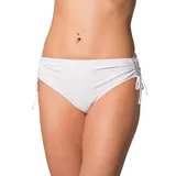 Aquarti Damen Bikinihose mit Raffung und Schnüren, Farbe: Weiß, Größe: 38 - 38