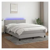 vidaXL Boxspringbett 140 x 200 cm Hellgrau
