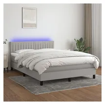 vidaXL Boxspringbett 140 x 200 cm Hellgrau