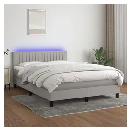 vidaXL Boxspringbett 140 x 200 cm Hellgrau