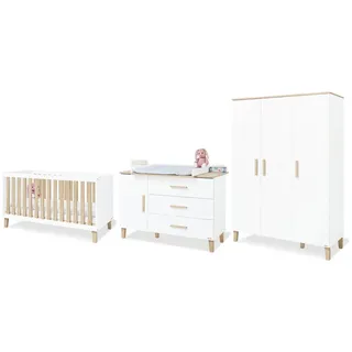 Pinolino Pinolino, Komplett-Babyzimmer, Kinderzimmer-Set 'Lumi' extrabreit gross, 3-tlg. (Kinderkleiderschrank)
