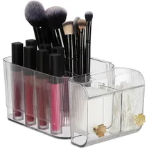 Relaxdays Kosmetik Organizer Badorganizer Transparent/Gold