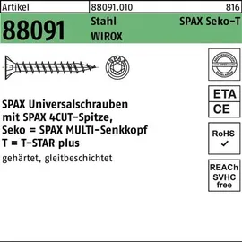 SPAX Universalschraube 4,5 x 50 mm Senkkopf T-STAR plus Vollgewinde 4CUT WIROX A3J