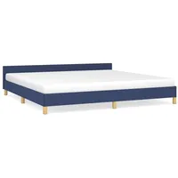 VidaXL Bettgestell mit Kopfteil Blau 200x200 cm Stoff Modell