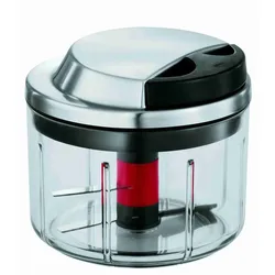 RÖSLE Zerkleinerer »Gemüseschneider«, scharfe Klingen, Kräuterkörbchen, Mixer-Einsatz, Frischhaltedeckel Rösle transparent/silberfarben