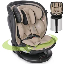 Lorelli Kindersitz Estate i-Size (40-150cm) Isofix, Stützbein, Sitz 360° drehbar beige