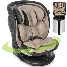 Lorelli Kindersitz Estate i-Size (40-150cm) Isofix, Stützbein, Sitz 360° drehbar beige
