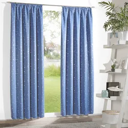 Vorhang WECKBRODT "Sarin", blau (hellblau), B:135cm H:175cm, Microfaser, Polyester, Gardinen