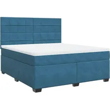 vidaXL Boxspringbett mit Matratze Blau 180x200 cm Samt