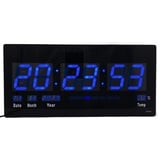 Starlet24 LED Wanduhr mit Datums- und Temperaturanzeige große LED-Anzeige 45x22cm (JH4622) Blau