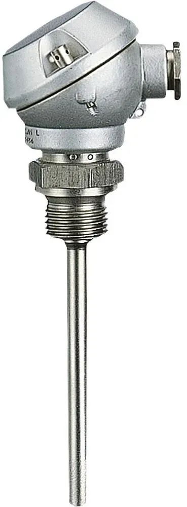 Einschraubwiderstandsthermometer mit Anschlusskopf und Fühler 6 × 100 mm, -50 bis 400 °C