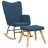Maison Exclusive - Schaukelsessel Mit Hocker Blau Stoff