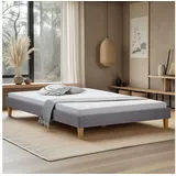 Homestyle4u Polsterbett 140 x 200 cm Grau