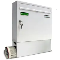 AL Briefkastensysteme Basic 1er Briefkasten Weiß inkl. Zeitungsfach