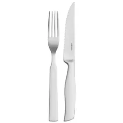 Fiskars All Steel Steak Besteck Set, 24-teilig, Robustes Steak Besteck Set aus rostfreiem Edelstahl, 1 Set