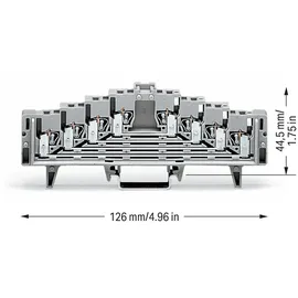 WAGO 727-220 Rangierklemme 7.62mm Zugfeder Belegung: L Grau 50St.