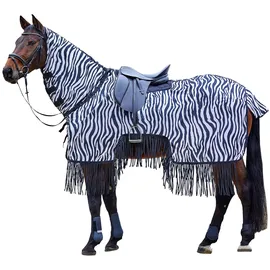 Waldhausen Fliegenausreitdecke Zebra mit Fransen 155 cm M Schwarz/Weiß