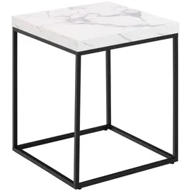 VCM Barossa Couchtisch 40cm Marmor Nachbildung weiß. - Weiß